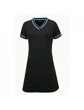 Golfové šaty Callaway V-Neck Colorblock Caviar – elegantní & pohodlné