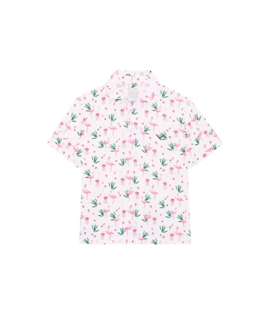 Dětské golfové triko Callaway Flamingo Printed Polo Bright White – jun