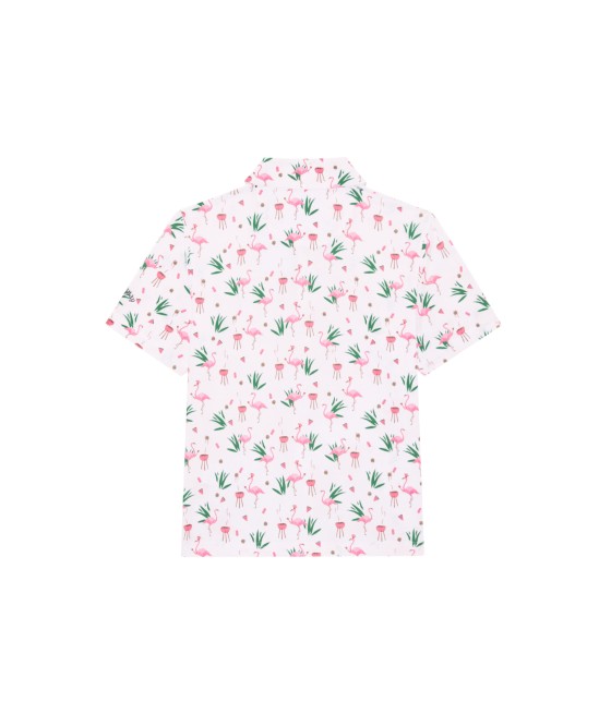Dětské golfové triko Callaway Flamingo Printed Polo Bright White – jun