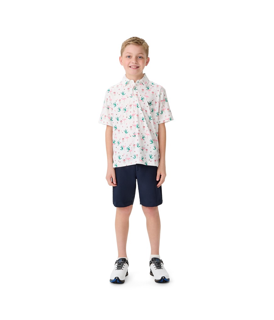 Dětské golfové triko Callaway Flamingo Printed Polo Bright White – jun