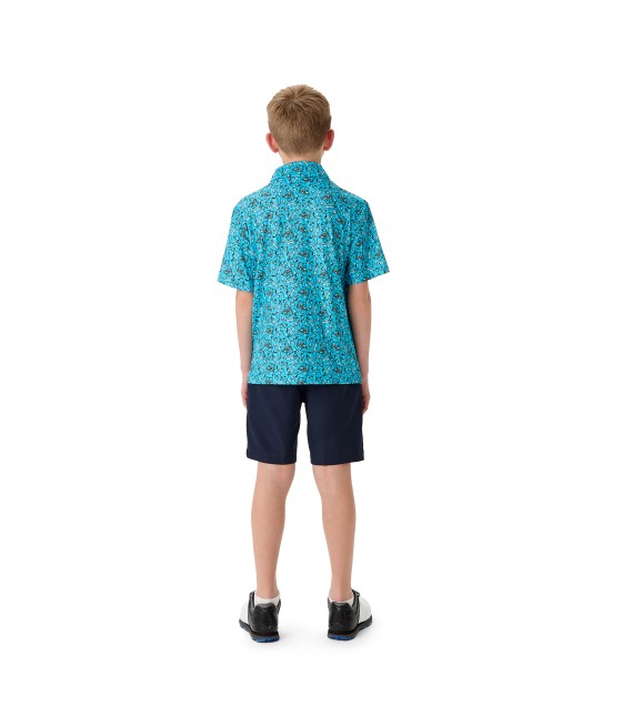Juniorské golfové triko Callaway Golf Printed Polo River Blue – dětské