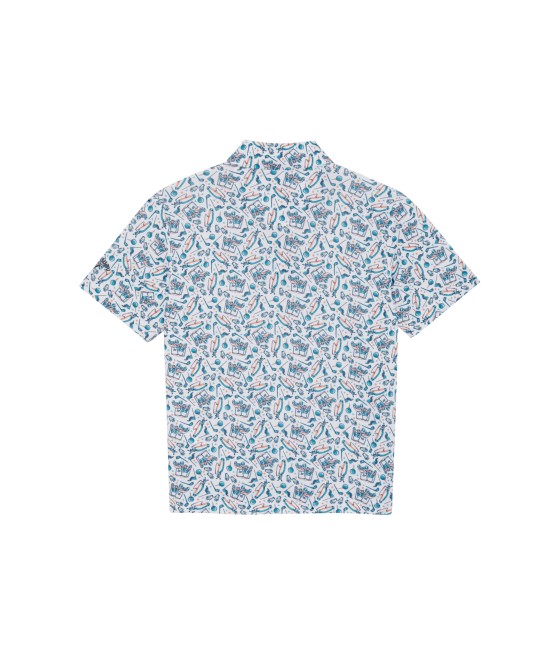 Dětské golfové triko Callaway All Over Golf Printed Polo Bright White