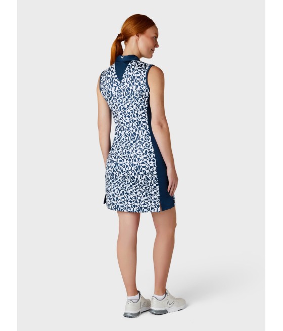 Golfové šaty Callaway Two Tone Geo Navy – funkční, elegantní & pohodln
