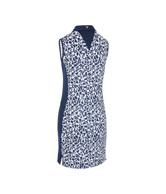 Golfové šaty Callaway Two Tone Geo Navy – funkční, elegantní & pohodln