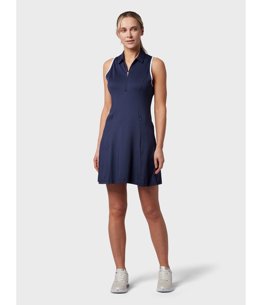 Golfové šaty Callaway Racer Back Flounce Peacoat – Opti-Dri™, pohodlný