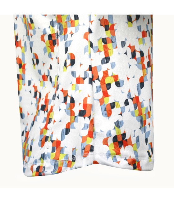 Triko dámské Callaway Shift Geo Printed Sun Protection Brilliant White