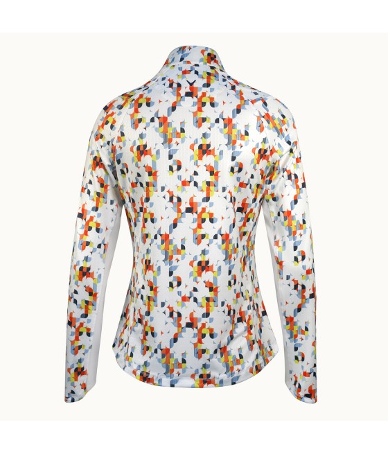 Triko dámské Callaway Shift Geo Printed Sun Protection Brilliant White