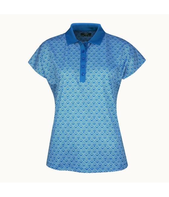 Triko dámské Callaway Chev Geo Polo Blue Sea Star