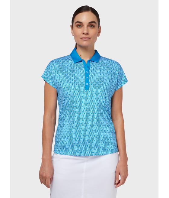 Triko dámské Callaway Chev Geo Polo Blue Sea Star