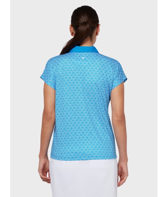Triko dámské Callaway Chev Geo Polo Blue Sea Star