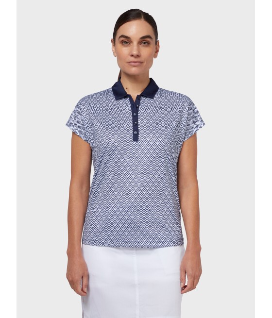 Triko dámské Callaway Chev Geo Polo Brilliant White