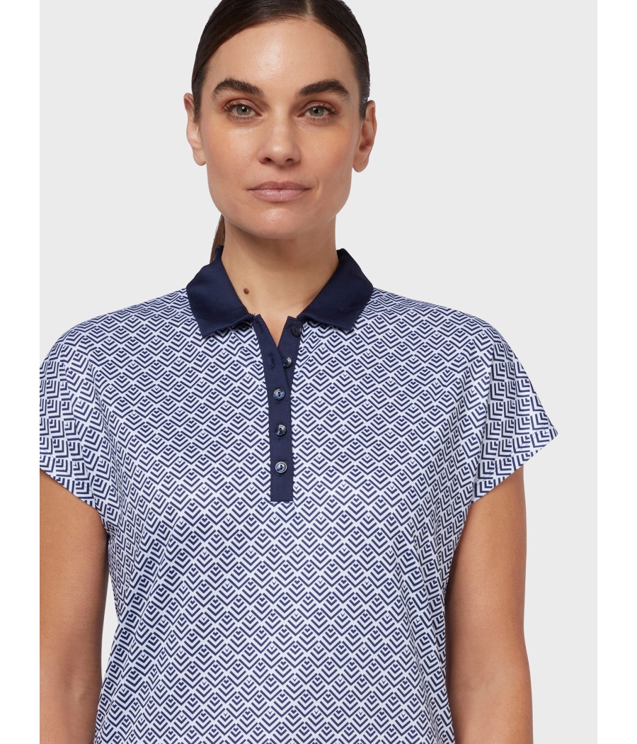 Triko dámské Callaway Chev Geo Polo Brilliant White