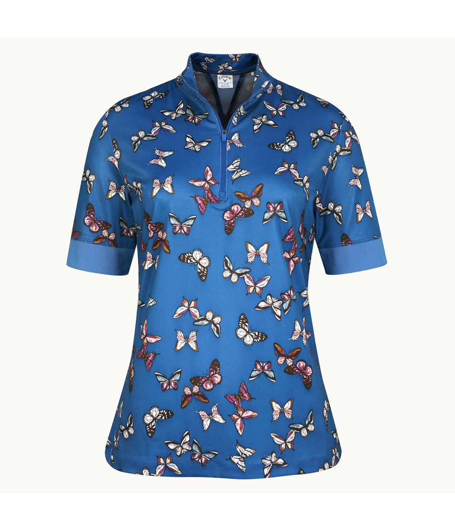 Triko dámské Callaway Butterfly Polo Baleine Blue