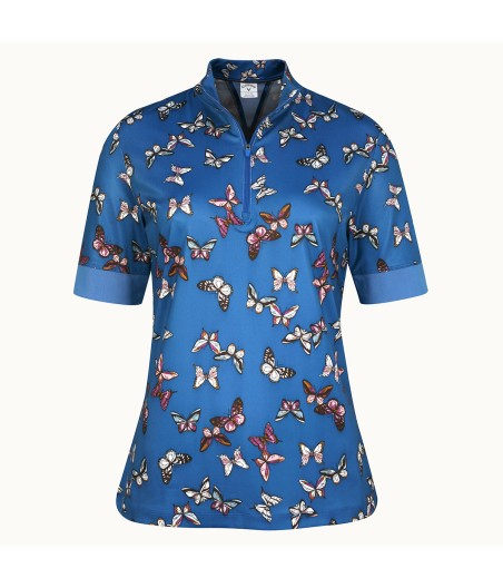 Triko dámské Callaway Butterfly Polo Baleine Blue