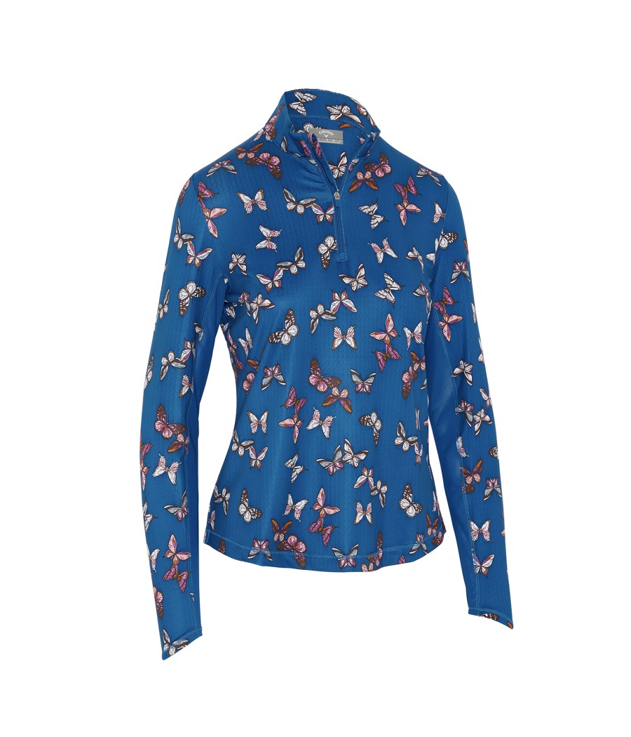 Triko dámské Callaway Butterfly Long Sleeve Baleine Blue