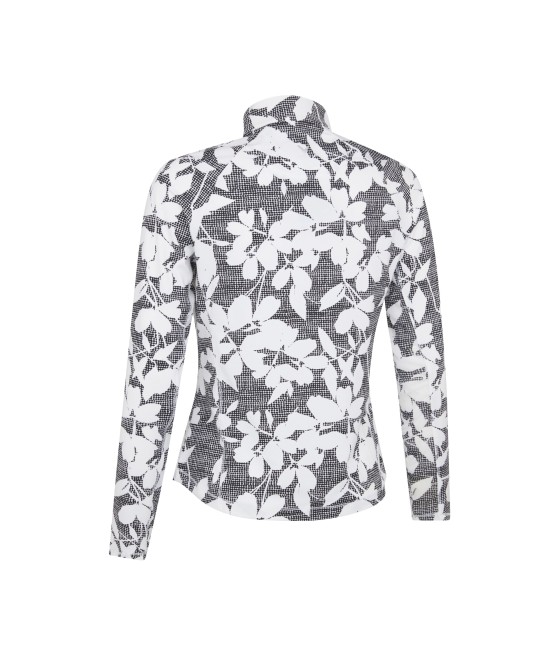 Triko dámské Callaway Textured Abstract Floral Long Sleeve Caviar