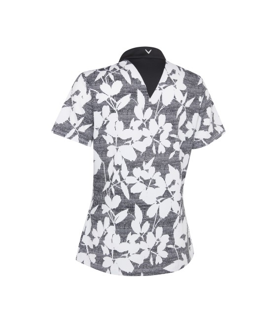 Triko dámské Callaway Textured Abstract Floral Polo Caviar