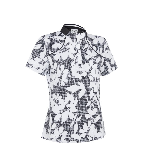 Triko dámské Callaway Textured Abstract Floral Polo Caviar