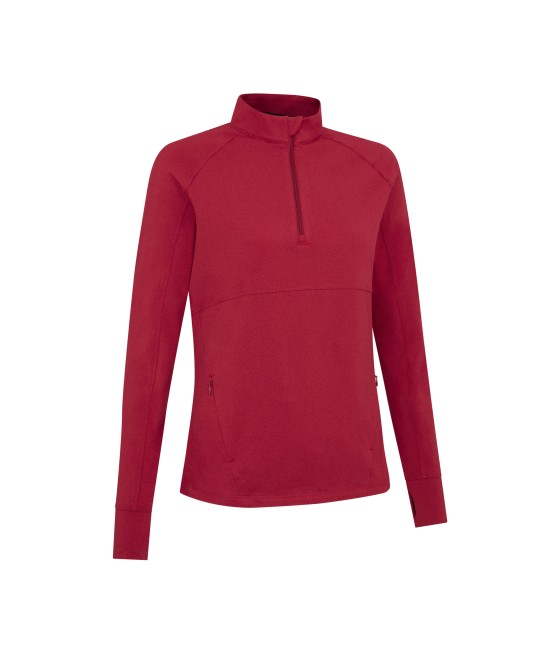 Dámská Mikina Callaway Lightweight Knit Heathered 1/4 Zip Top Persian Red