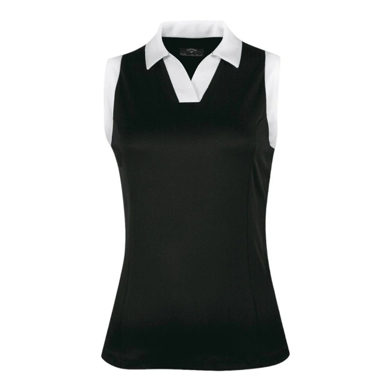 Triko dámské Callaway Sleeveless V-Placket Colourblock Polo Caviar