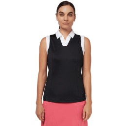 Triko dámské Callaway Sleeveless V-Placket Colourblock Polo Caviar