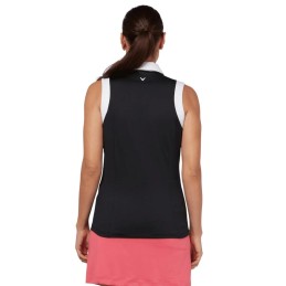 Triko dámské Callaway Sleeveless V-Placket Colourblock Polo Caviar