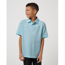 TravisMathew Tropical Road Youth Polo – Dětské polo s tropickým potisk