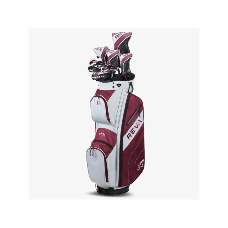 Callaway REVA 24 Eggplant – 11dílný golfový set pro ženy, styl, jistota a výkon ve hře.