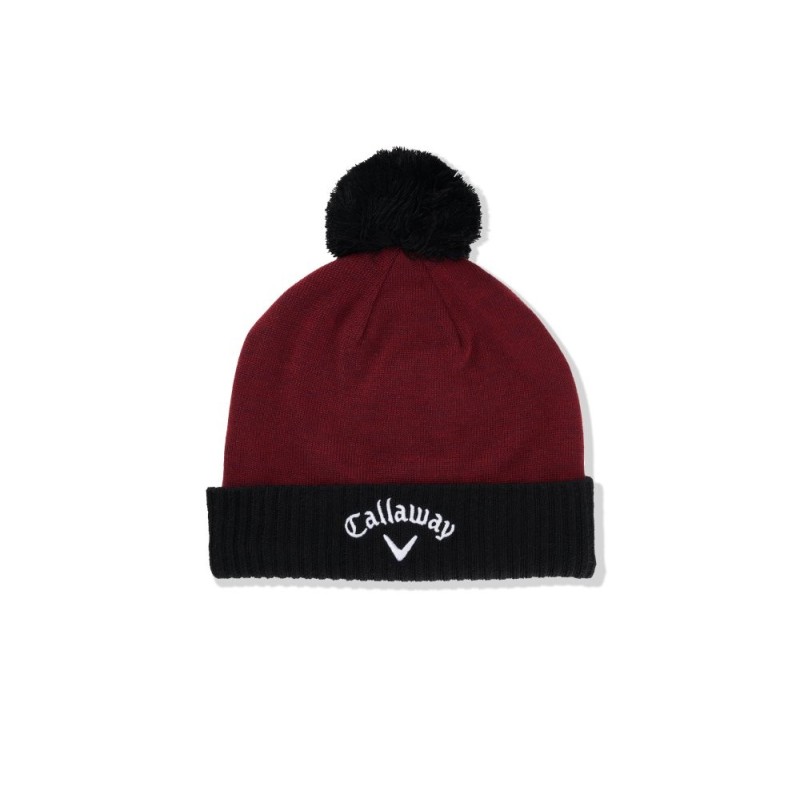 Callaway Tour Authentic Pom | Zimní čepice Wine/Black – styl, komfort