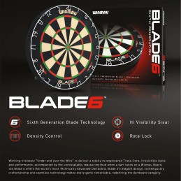 Sisálový terč Winmau Blade 6 – 6. generace, Rota-Lock, 45 cm