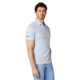 Callaway pánské golfové polo Albatross Geo Print Bright White