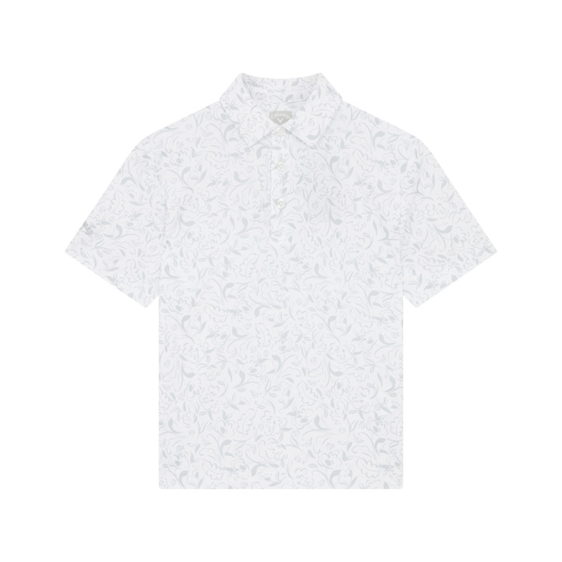 Callaway juniorské golfové polo Floral Print Bright White