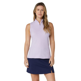 Dámské golfové polo Callaway Rib Play Zip Mock Pastel Lilac