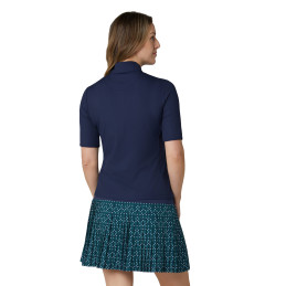Dámské golfové polo Callaway Rib Play Short Sleeve Mock Peacoat