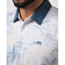 Pánské golfové polo TravisMathew Featherweight Drift bílé