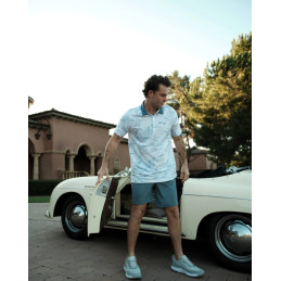 Pánské golfové polo TravisMathew Featherweight Drift bílé