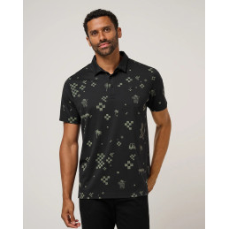 Pánské golfové polo TravisMathew Beverage Cart černé