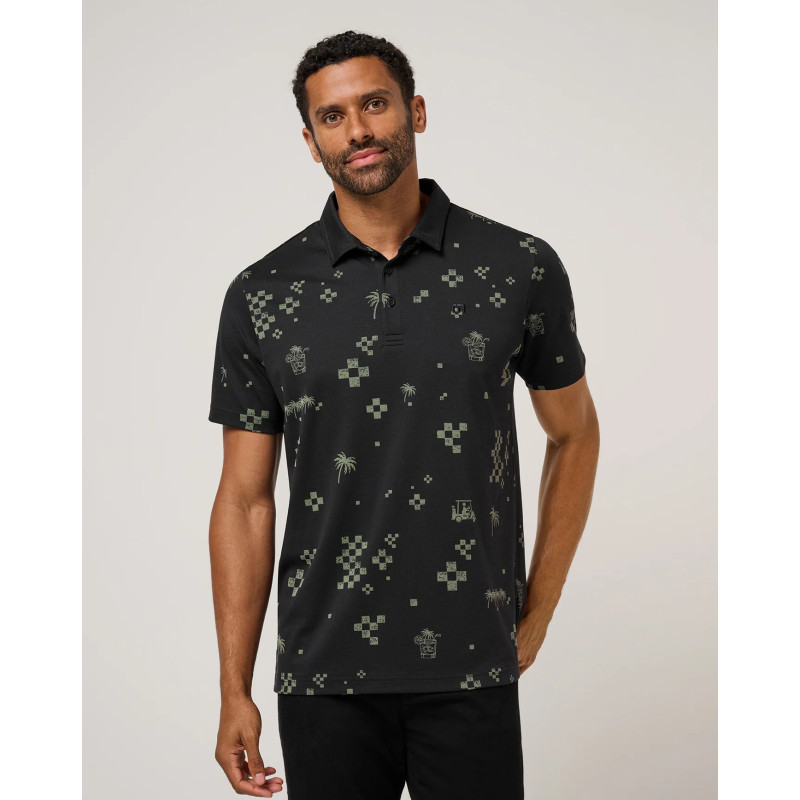 Pánské golfové polo TravisMathew Beverage Cart černé