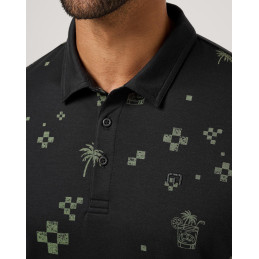 Pánské golfové polo TravisMathew Beverage Cart černé
