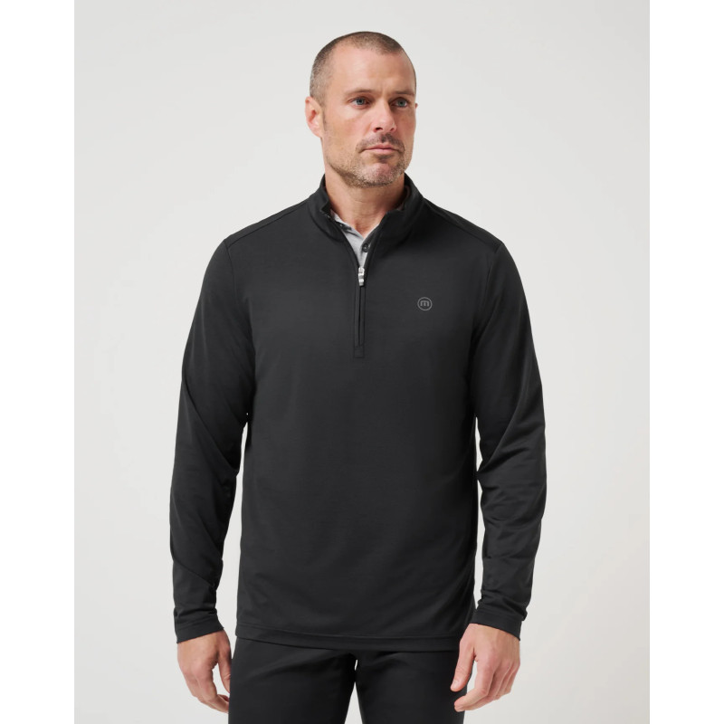 Pánská golfová mikina TravisMathew Heater Pro Quarter Zip černá