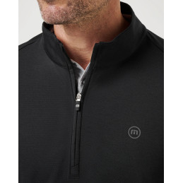 Pánská golfová mikina TravisMathew Heater Pro Quarter Zip černá