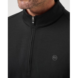 Pánská golfová mikina TravisMathew Heater Pro Quarter Zip černá