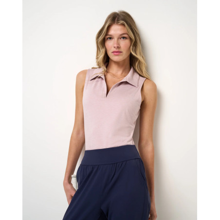 Dámské polo bez rukávů TravisMathew Skyloft Light 2.0 Heather Violet