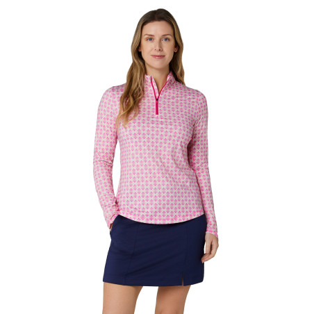Dámské golfové tričko Callaway Deco Geo Fuchsia Purple