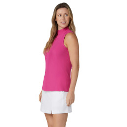 Dámské golfové polo Callaway Rib Play Zip Mock Fuchsia Pink