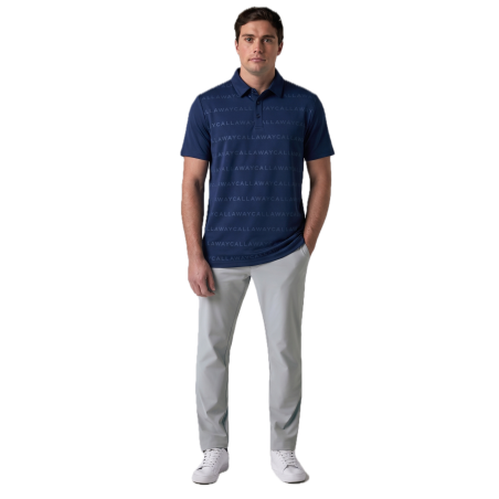 Pánské golfové polo Callaway Logo Jacquard Medieval Blue