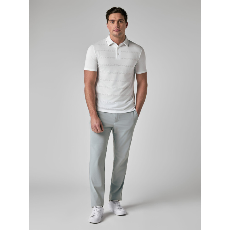 Pánské golfové polo Callaway Logo Jacquard Bright White