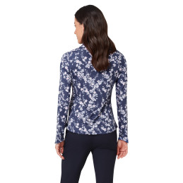 Dámský golfový top Callaway LS Snowy Floral Blue Depths