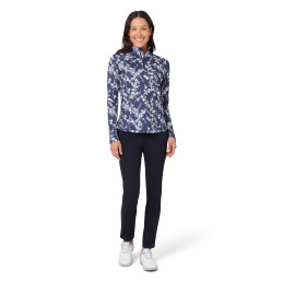 Dámský golfový top Callaway LS Snowy Floral Blue Depths