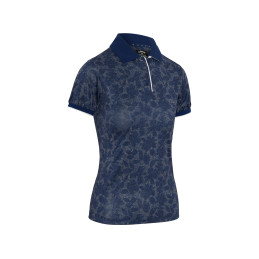 Dámské golfové polo Callaway Rib Trim Printed Blue Depths